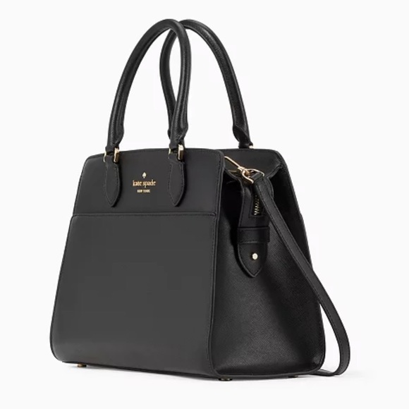 KATE SPADE Madison Saffiano Leather Medium Satchel BLACK COLOR - Picture 3 of 16